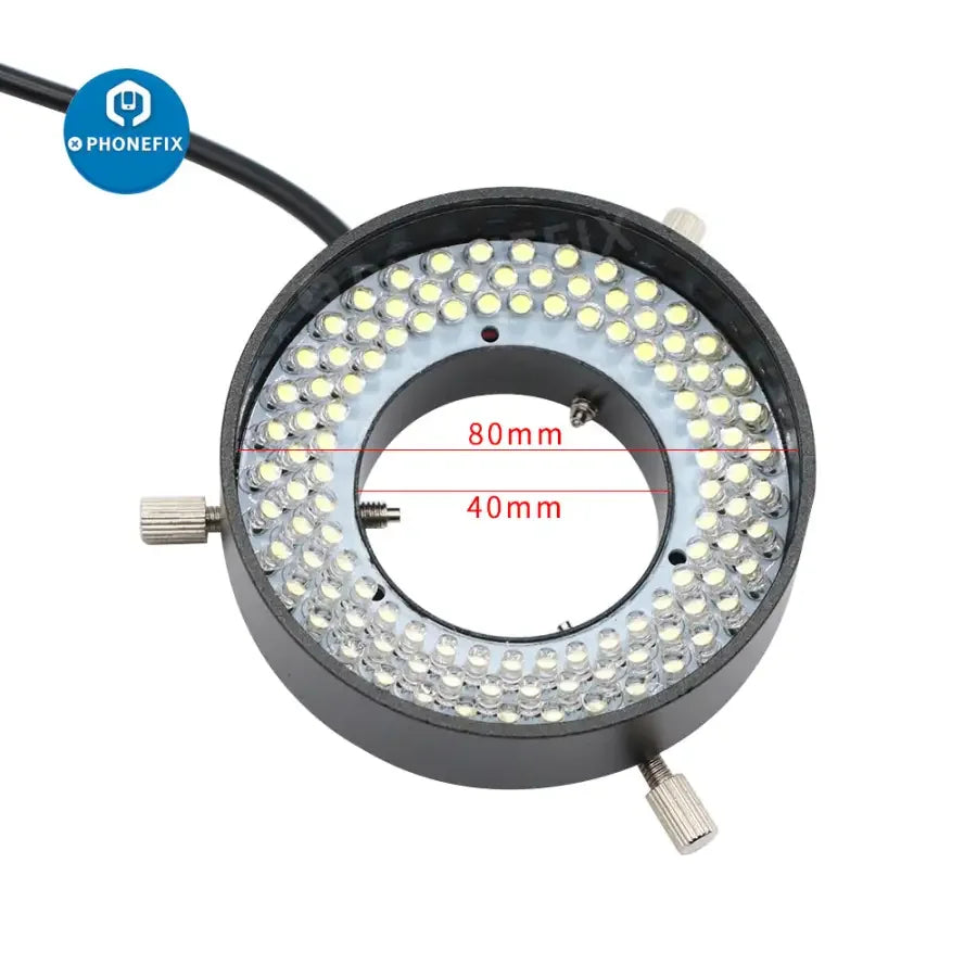 PHONEFIX microscope 108 LED ring light with 41mm multicolored illuminator lamp, ideal for enhancing microscope illumination.