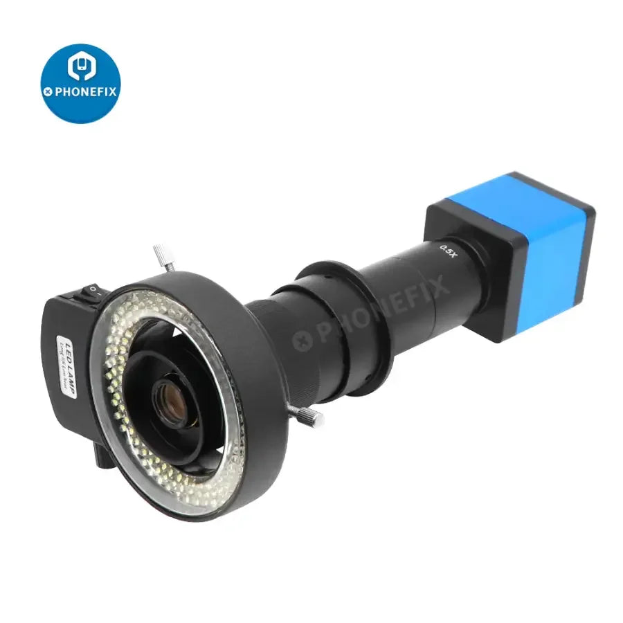 PHONEFIX 13MP industrial microscope camera with 1080P HDMI USB lens for detailed digital microscopy imaging.
