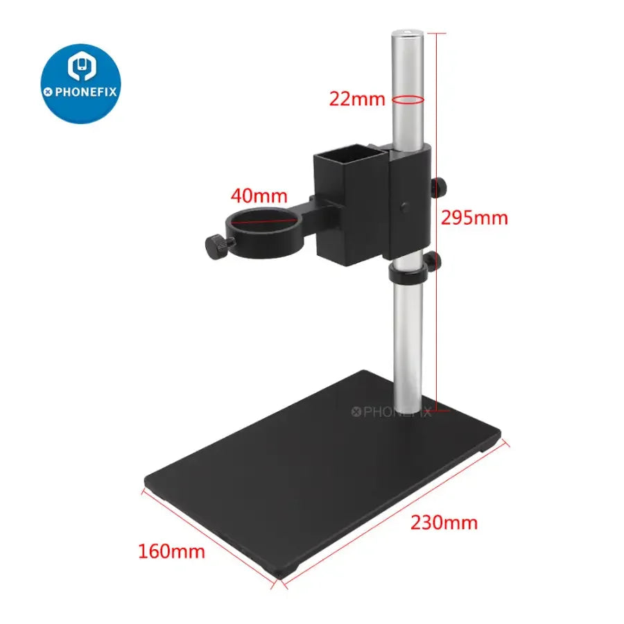 PHONEFIX 48MP 4K HDMI USB microscope camera with C-mount lens, featuring 180x and 130x magnification for detailed imaging.