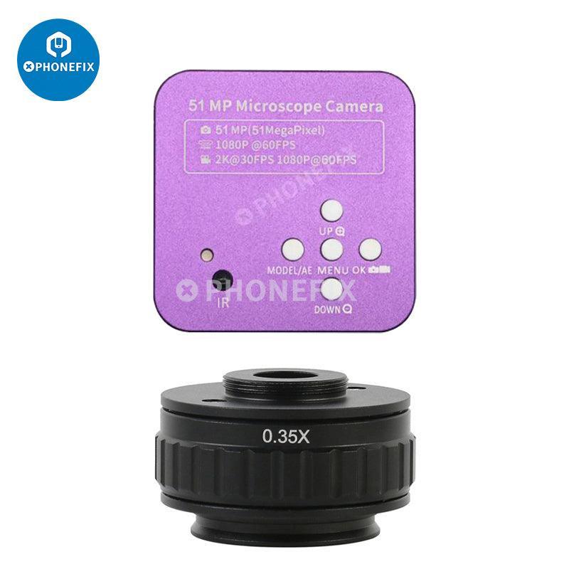 PHONEFIX 4K HDMI industrial microscope camera with 90x zoom, trinocular stereo design, ideal for detailed digital microscopy work