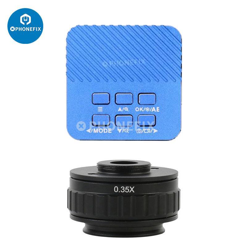 PHONEFIX 4K HDMI industrial microscope camera set with trinocular stereo microscope and 24K camera for detailed repair inspections.
