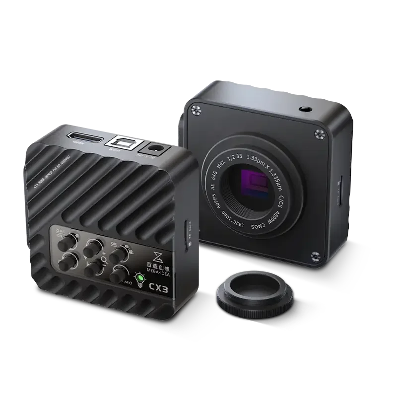 PhoneFIX CX3 CX4 CMOS industrial microscope camera with 1080P resolution and 4800W image sensor, designed for high-quality imaging.