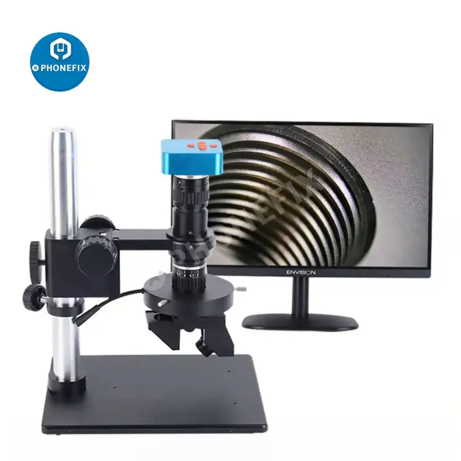 PhoneFix 3D intelligent digital microscope with 21MP HDMI video camera, showcasing its sleek design and high-resolution imaging capabilities.