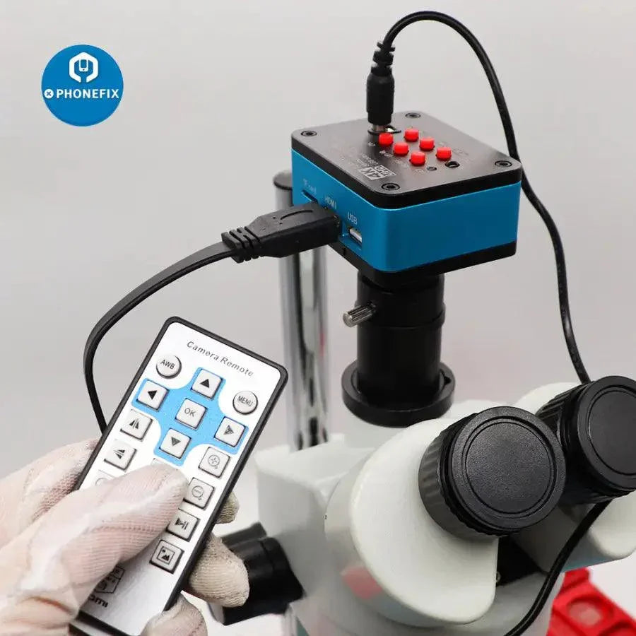 Sony Ultra 12MP UHD 4K microscope camera by PHONEFIX, featuring a digital microscope camera with industrial-grade build and detailed imaging.