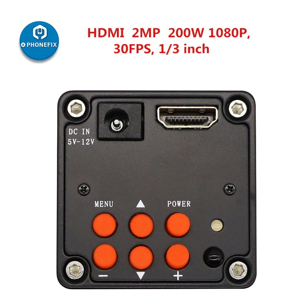 Caméra microscope PHONEFIX avec 51 MP, résolution 2K, 1080p, ports HDMI et USB pour le soudage et l'inspection des réparations.