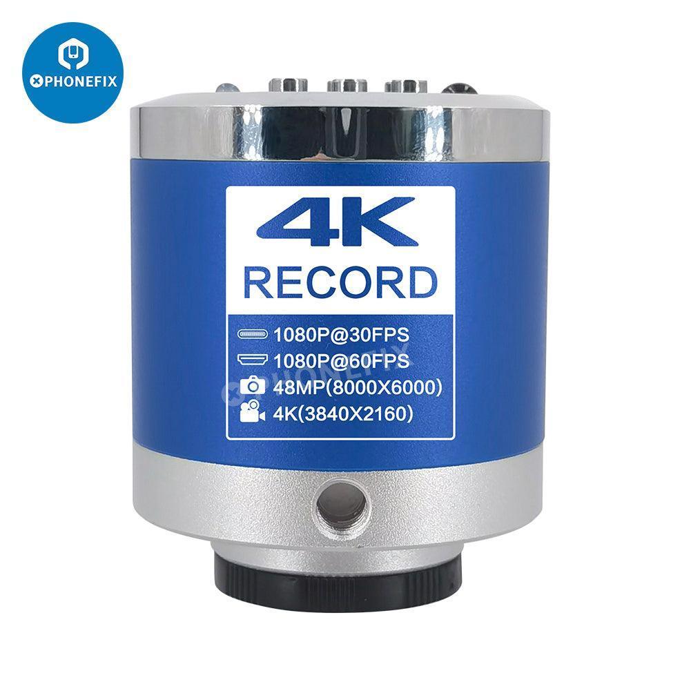 PHONEFIX 4K HDMI USB industrial CCD microscope camera with digital detector for high-resolution video and imaging.