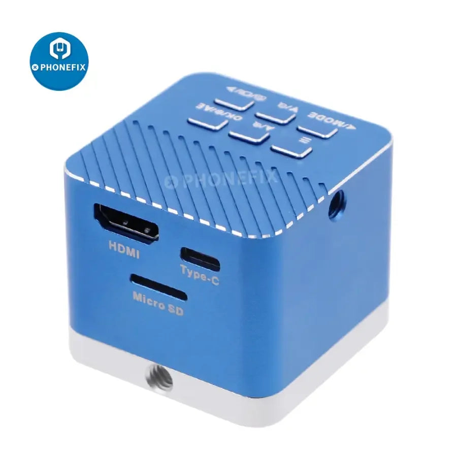 HDMI USB 4K industrial CCD microscope camera by PHONEFIX showing digital detector and video output for detailed imaging.