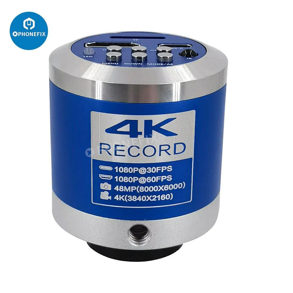 HDMI USB 4K industrial CCD microscope camera by PHONEFIX showing digital detector and video microscope setup.