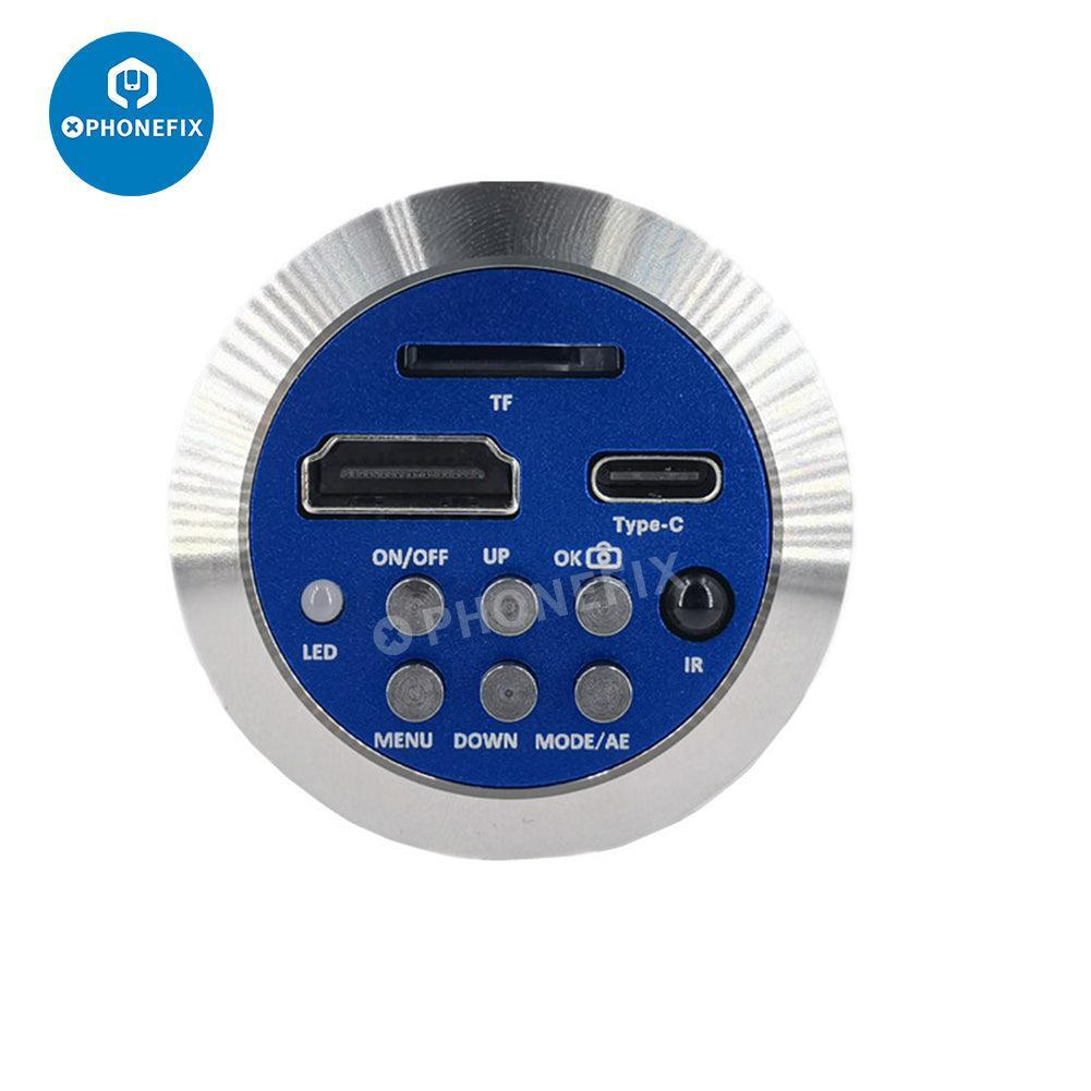 HDMI USB 4K industrial CCD microscope camera by PHONEFIX with digital detector and video capabilities for detailed inspection.