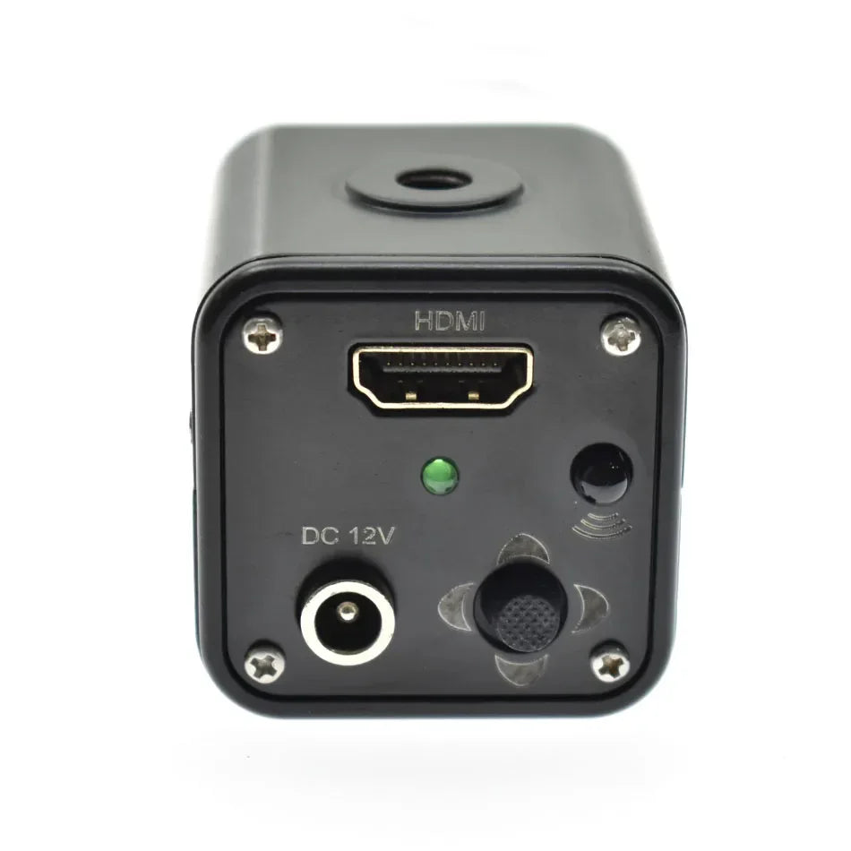 PHONEFIX 2.0MP VGA HDMI digital microscope camera with C-mount CMOS sensor and adjustable lens for detailed magnified images.