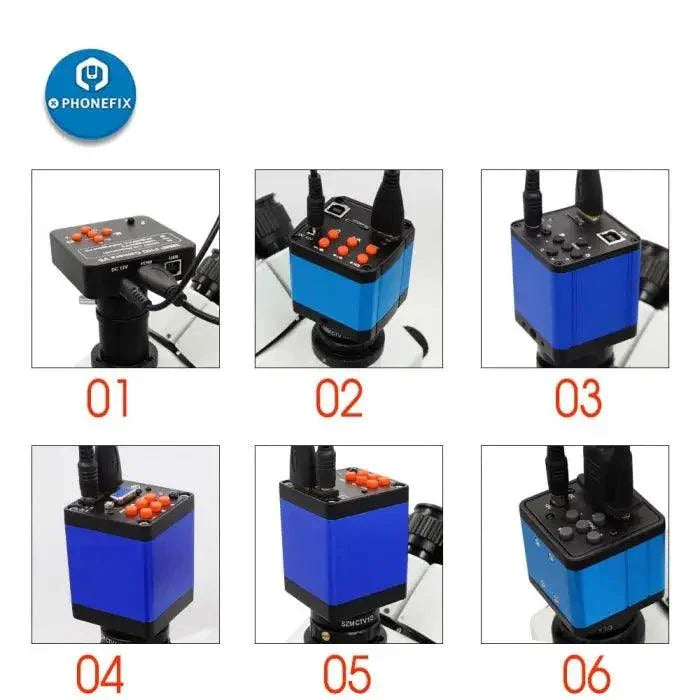 Cámara de microscopio HDMI PhoneFix de 38 MP para reparación de soldadura de teléfonos, cámara de microscopio de alta resolución para inspección detallada.