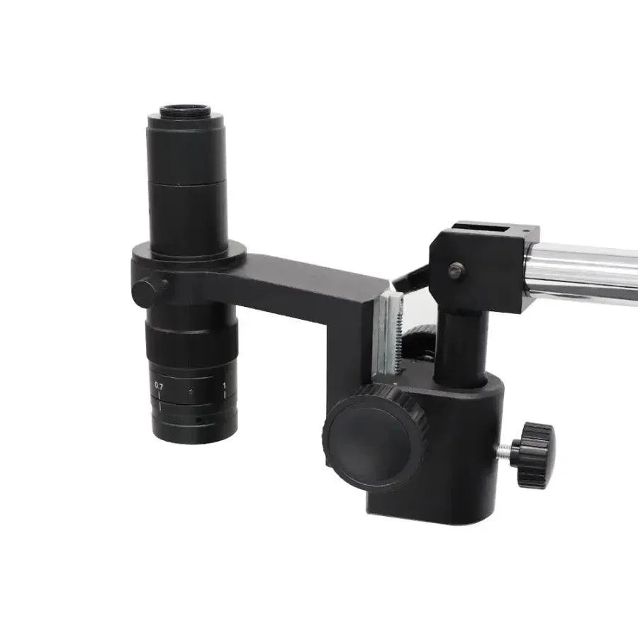 PHONEFIX 38MP HDMI USB digital video microscope camera for PCB soldering, showing the camera lens and connection ports.