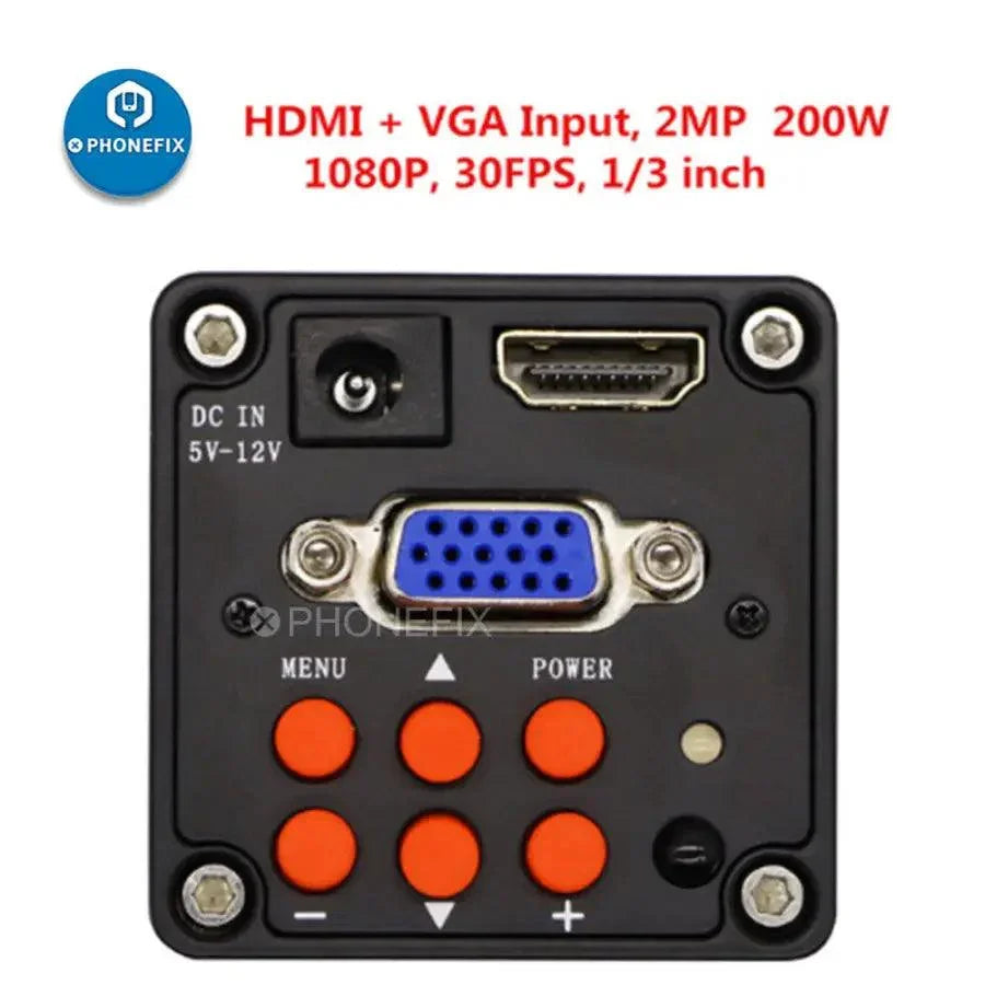 PHONEFIX USB HD C-Mount digital video HDMI camera adapter for microscope, compatible with microscope cameras and digital video recording.