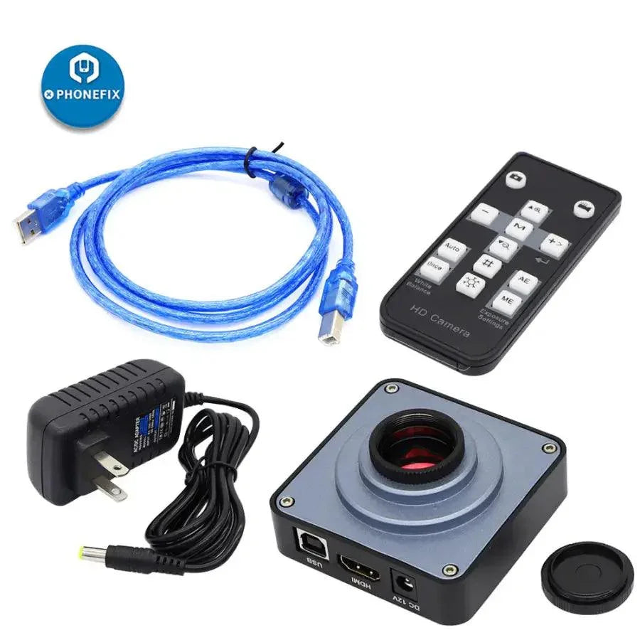 PHONEFIX USB HD C-Mount digital video HDMI camera adapter for microscope, connects microscopes to computers for high-definition imaging.