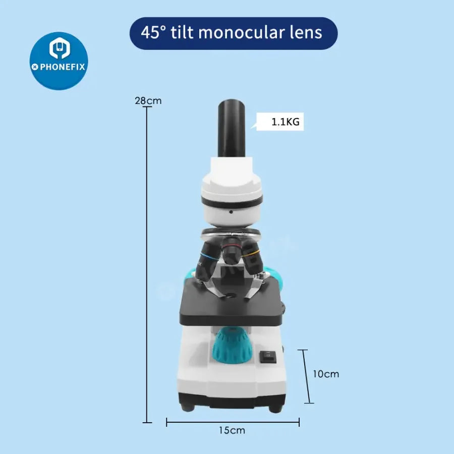 PhoneFIX 2000X biological monocular microscope for student lab education, with adjustable focus and durable construction.
