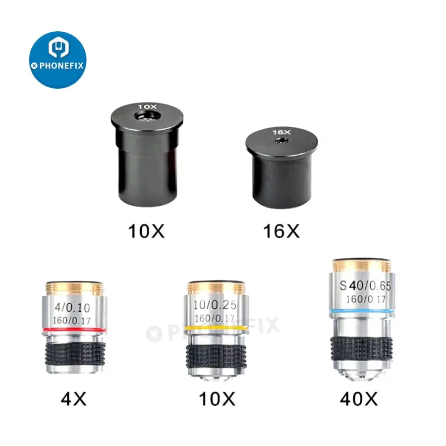 Phonefix 40X-640X monocular biological microscope for kids and students, with eyepiece and adjustable focus.
