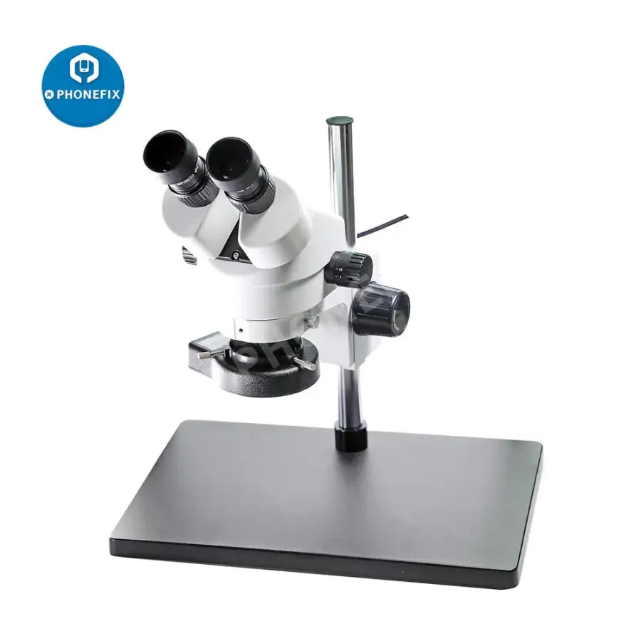 PhoneFix 7-45X SZM45-B1 industrial binocular stereo microscope with 56-LED light for detailed magnified viewing.
