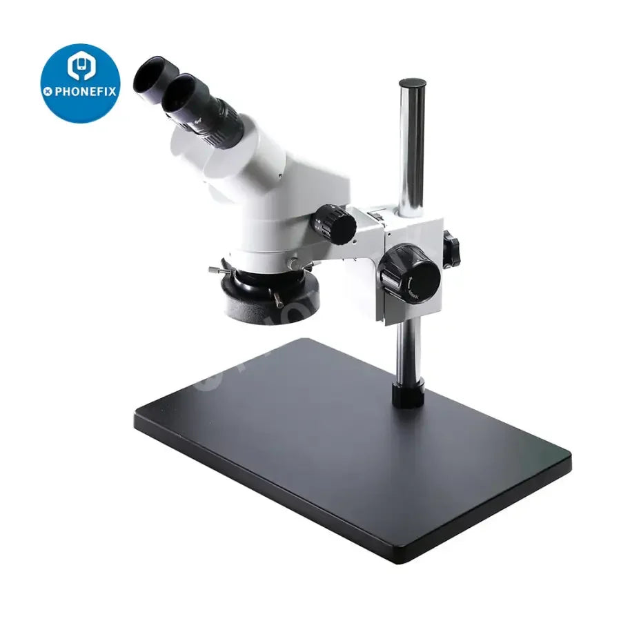 PhoneFix 7-45X SZM45-B1 industrial binocular stereo microscope with 56-LED light and adjustable magnification.