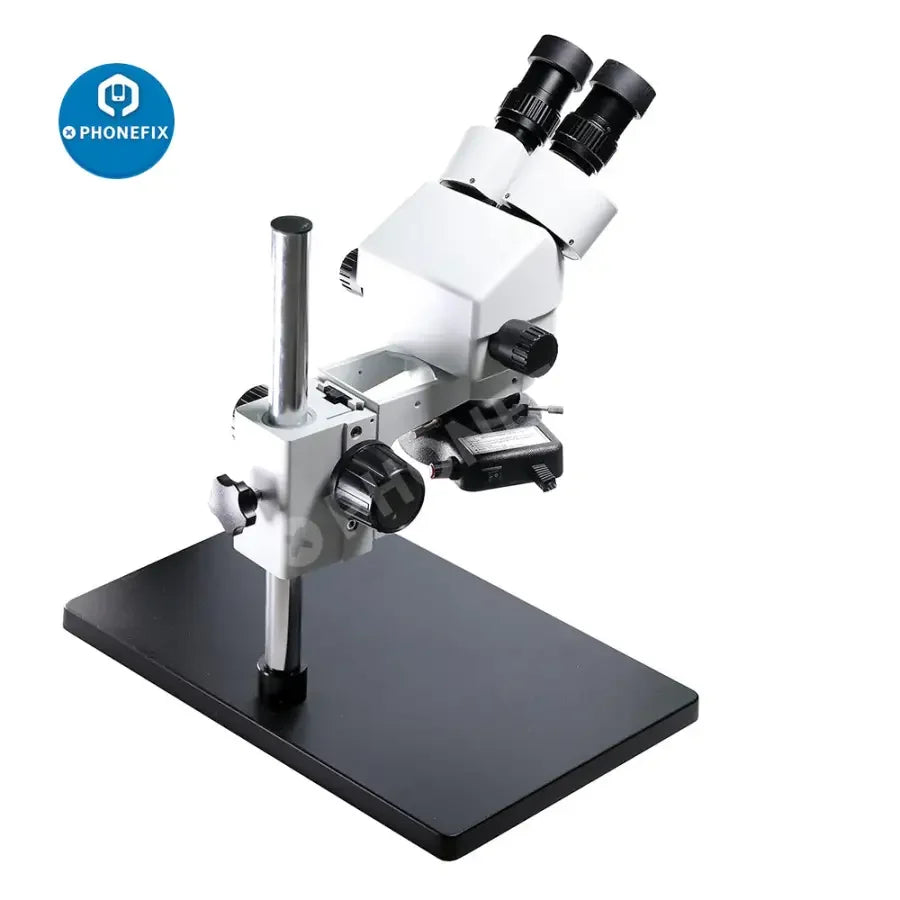 PhoneFix 7-45X SZM45-B1 industrial binocular stereo microscope with 56-LED light for detailed magnified viewing of small objects.