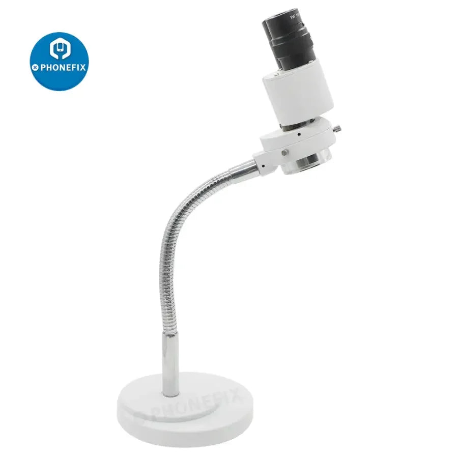 PHONEFIX 8X dental stereo binocular microscope with LED light and adjustable hose for detailed dental examinations.