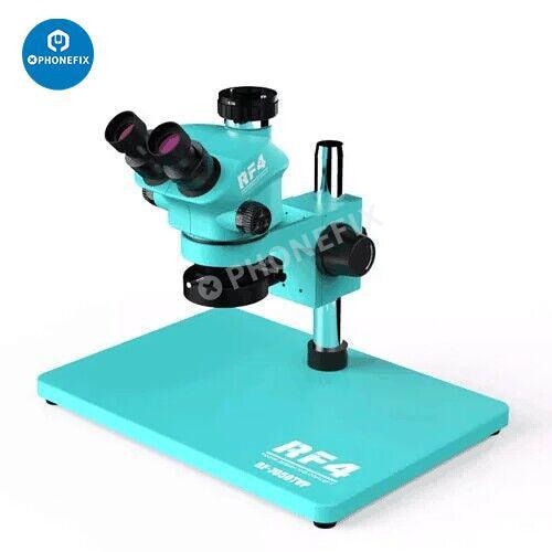 PHONEFIX RF7050TVP 7X-50X trinocular stereo microscope with 2K HD camera, featuring eyepieces and adjustable focus.