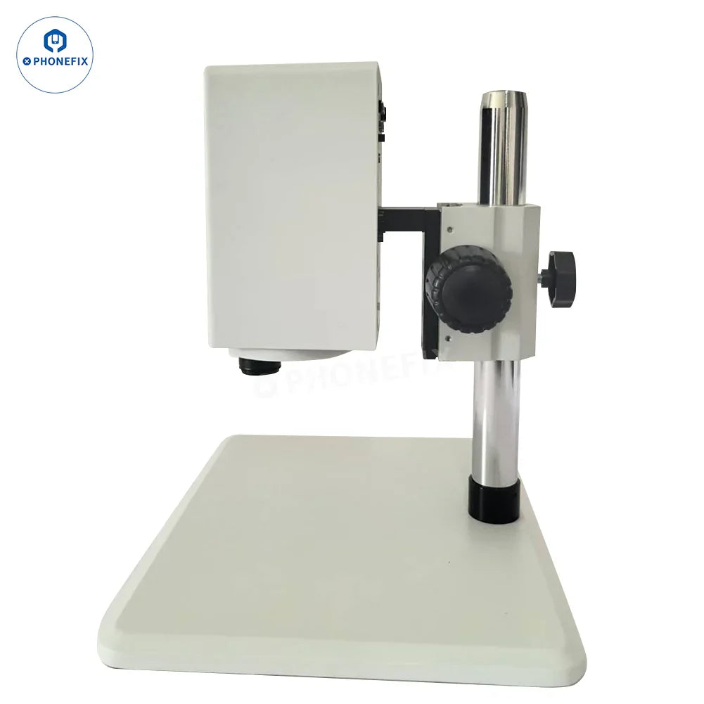 PHONEFIX dual 4K panoramic microscope displaying partial and full-view images with synchronous display technology.