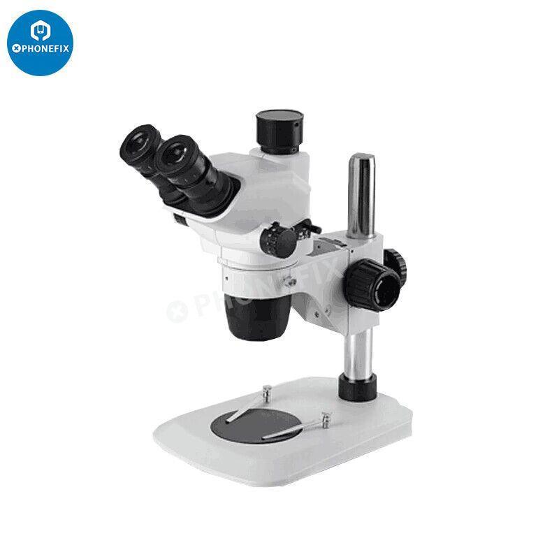 SZN71 Zoom Stereo Trinocular Microscope by PHONEFIX showing adjustable zoom lenses and trinocular viewing head for detailed microscopy.