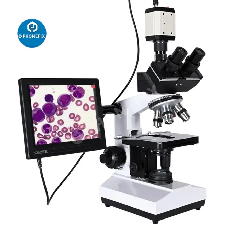 PhoneFix biological HD microscope with 2000x zoom for student labs, includes US and EU plug adapters, suitable for educational use.