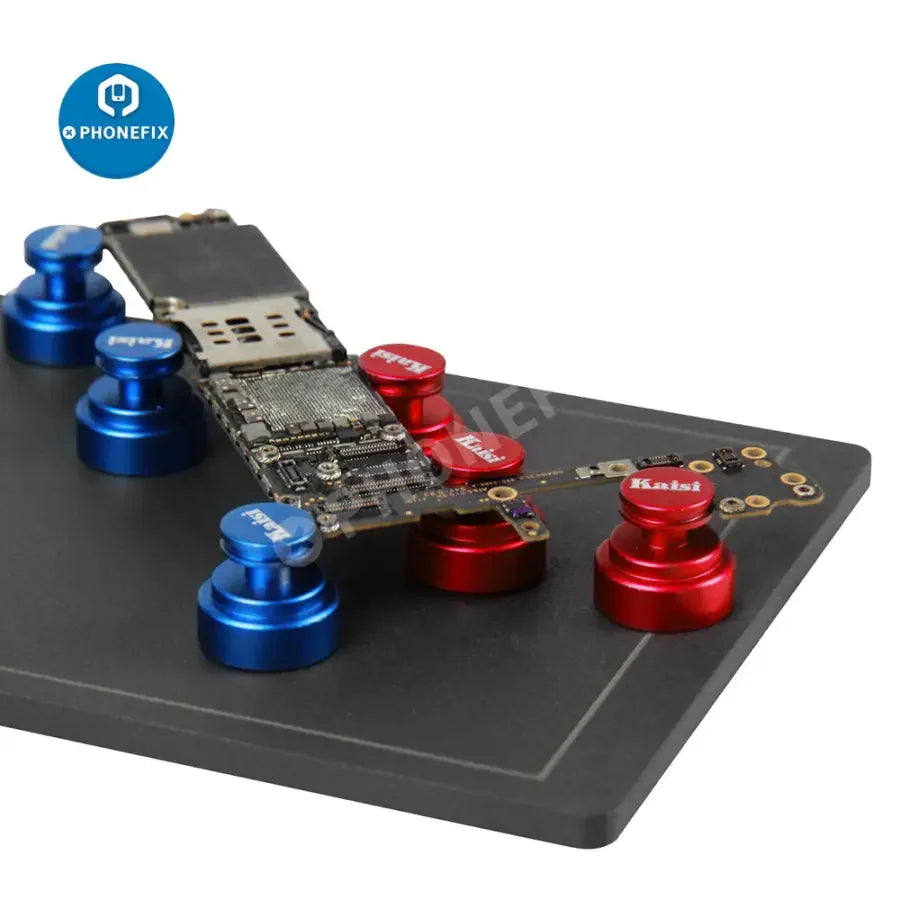 Universal PCB board holder magnetic fixture for soldering and repair, designed for motherboard testing and stable positioning.