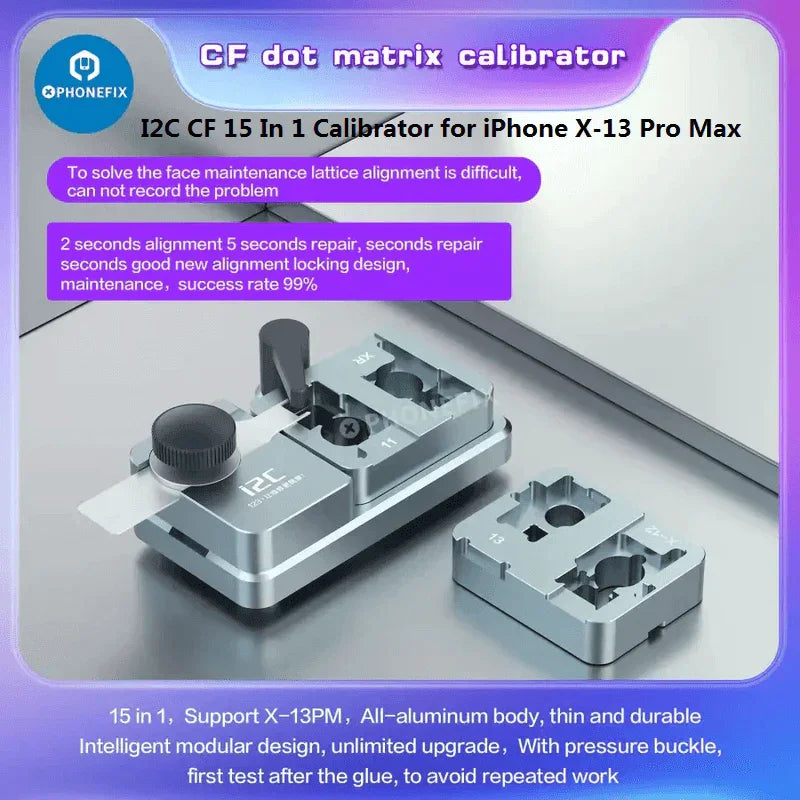 Calibrateur matriciel i2C 15-en-1 CF pour tests de carte mère Face ID des iPhone X à 14 Pro Max par PHONEFIX
