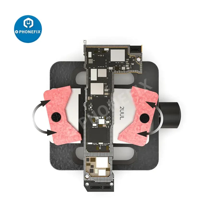 PHONEFIX 2UUL Mini Chip Jig universal phone motherboard fixture for testing and repair, used as a repair tool for phone boards.