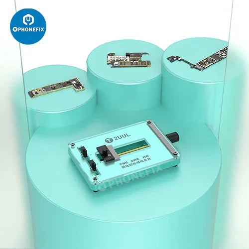 2UUL The One Jig universal PCB board holder for mainboard repair, used as a motherboard test fixture by PHONEFIX.