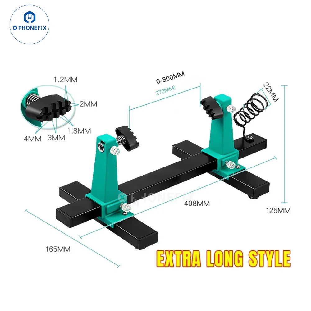 PHONEFIX adjustable motherboard PCB holder assembly stand clamp, test fixture for motherboard repair and testing.