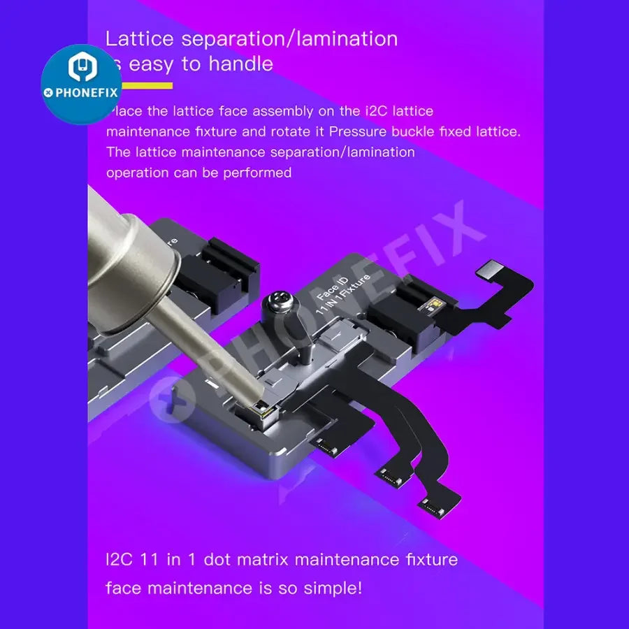i2C Face ID Dot Matrix Bracket motherboard test fixture for iPhone X/12 Pro Max front camera repair by PHONEFIX.