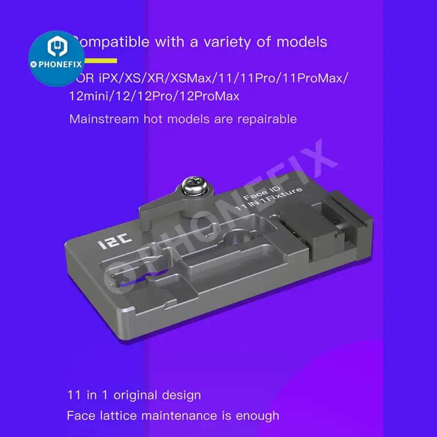 PHONEFIX i2C Face ID Dot Matrix Bracket for iPhone X-12 Pro Max front camera repair, motherboard test fixture, easy to install.