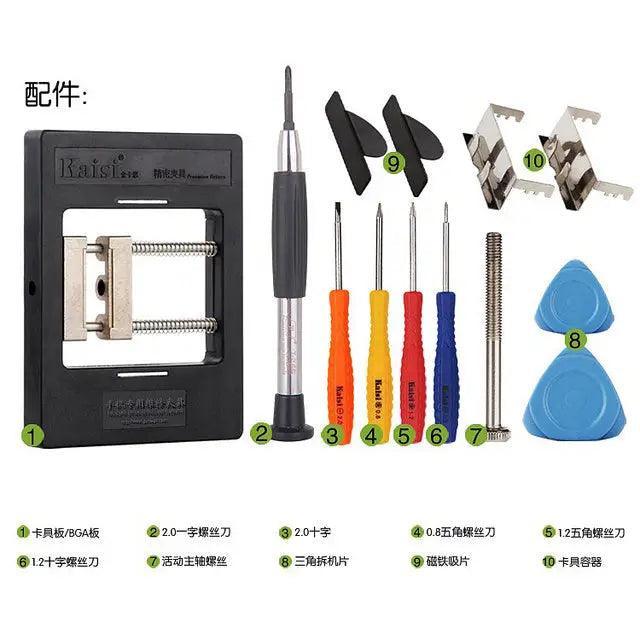 Support de pistolet à air chaud Kaisi KS-1200 pour stations de retouche BGA, utilisé comme dispositif de test de carte mère pour les réparations électroniques.