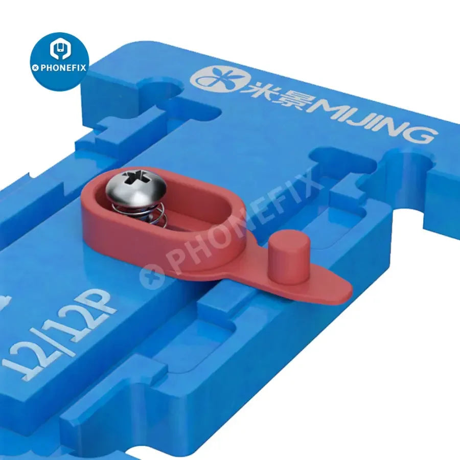 PHONEFIX MiJing Battery Board Replacement Jig Fixture for iPhone 11-12 Pro Max motherboard testing and repair.