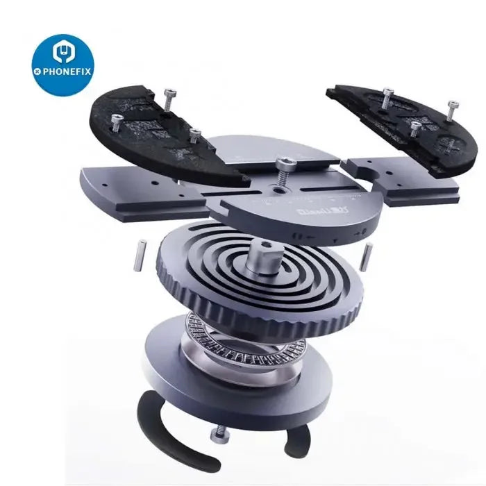 Qianli IPinch universal PCB holder for glue removing and soldering, PHONEFIX motherboard test fixture with adjustable clamps.