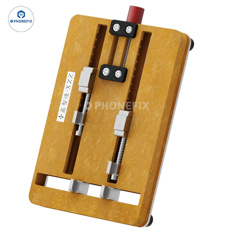 Dispositivo de prueba para placas base con chip XZZ T2 de PHONEFIX, soporte de PCB de doble eje para una colocación segura durante las pruebas y reparaciones.
