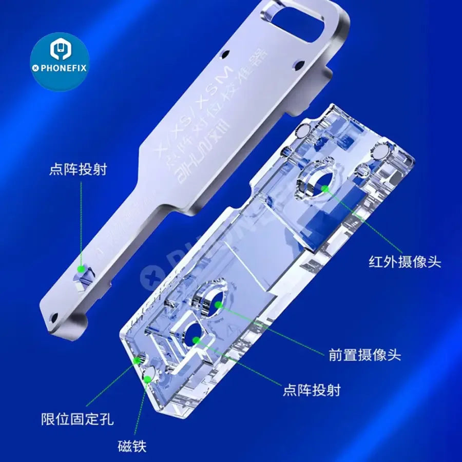 PHONEFIX JCID AiXun Dot Projector Motherboard Test Fixture for iPhone X-11 Pro Max, precision calibrator for device repair.