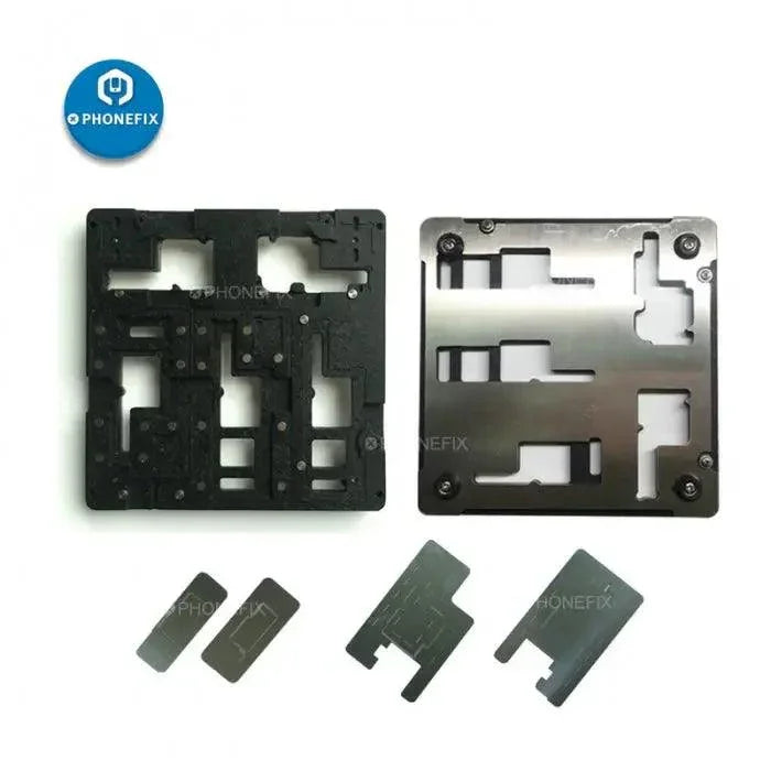 MAX-01 Motherboard Soldering Holder Fixture for iPhone X, Xs Max by PHONEFIX, used for testing and repair of smartphone motherboards.