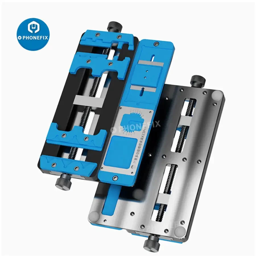 PHONEFIX Mijing K23 Pro PCB Soldering Fixture for phone BGA motherboard repair, used for precise motherboard testing and soldering.