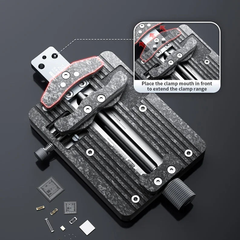 Dispositif de réparation de carte mère PhoneFix Qianli pour tester et maintenir les puces PCB lors des réparations de cartes mères de téléphones.