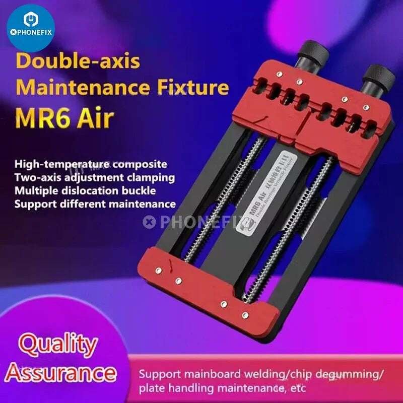 PhoneFIX Mechanic MR6 MAX PCB Desoldering Fixture for motherboard repair, sturdy phone repair holder and test fixture.
