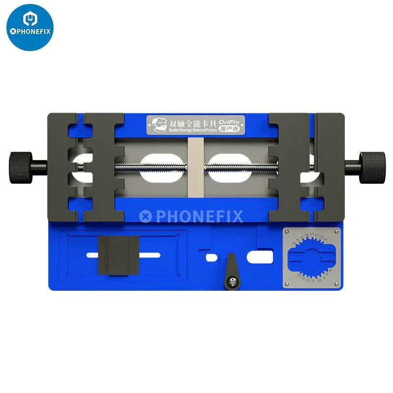 PhoneFix mechanic Orifix double beatings universal motherboard test fixture for phone CPU repair, featuring sturdy build and precise testing tools.