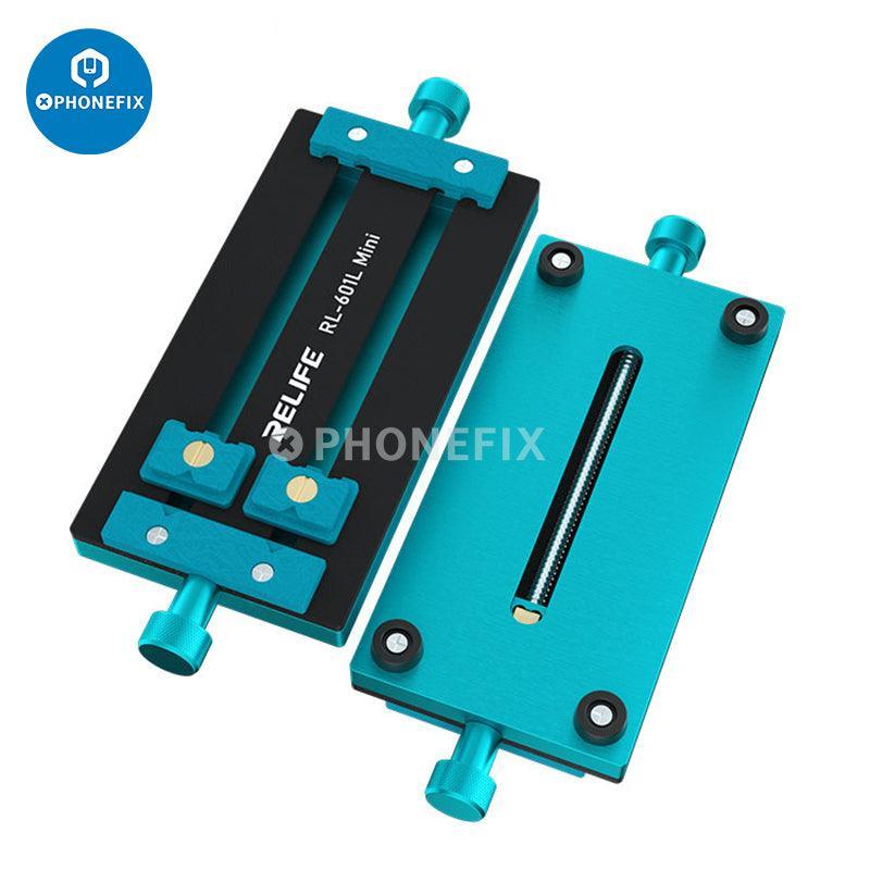 PHONEFIX RL-601L Mini Universal Motherboard Fixture with rotatable clamp for testing and securing motherboards during repairs.
