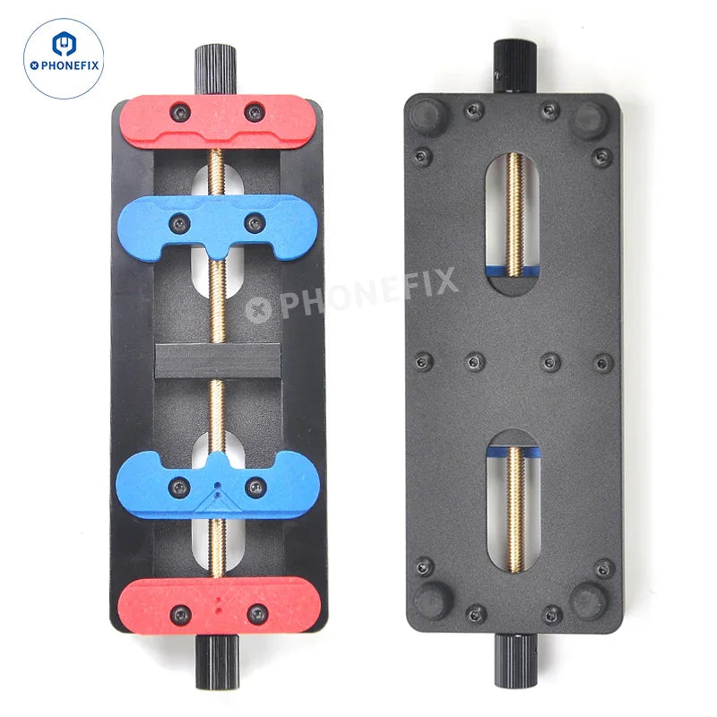 PhoneFIX heat-resistant soldering clamp for iPhone motherboard testing, sturdy fixture for precise repairs and soldering.