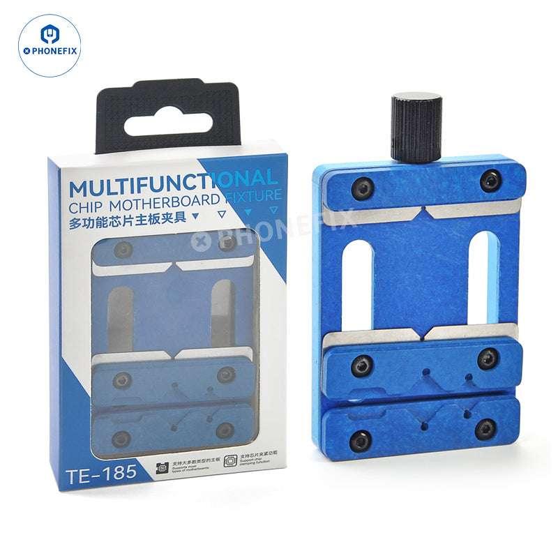 PhoneFIX heat-resistant motherboard fixture for iPhone soldering, test clamp for secure and precise iPhone motherboard repairs.