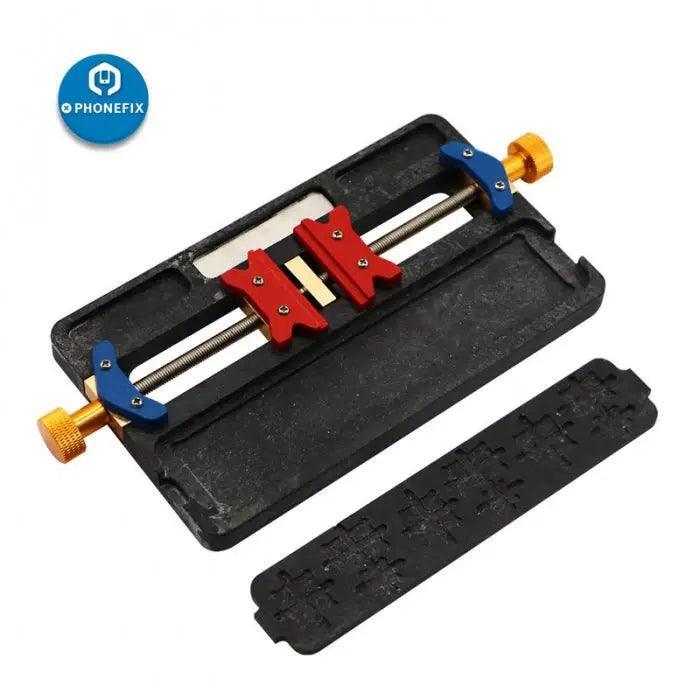 Support de montage pour circuit imprimé PhoneFIX haute température avec rainure BGA pour le test de cartes mères, permettant un assemblage précis des circuits imprimés de téléphones.