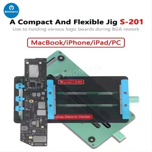 PHONEFIX Banc de test de carte mère haute température avec rainure BGA pour support et test de gabarit de circuit imprimé de téléphone.